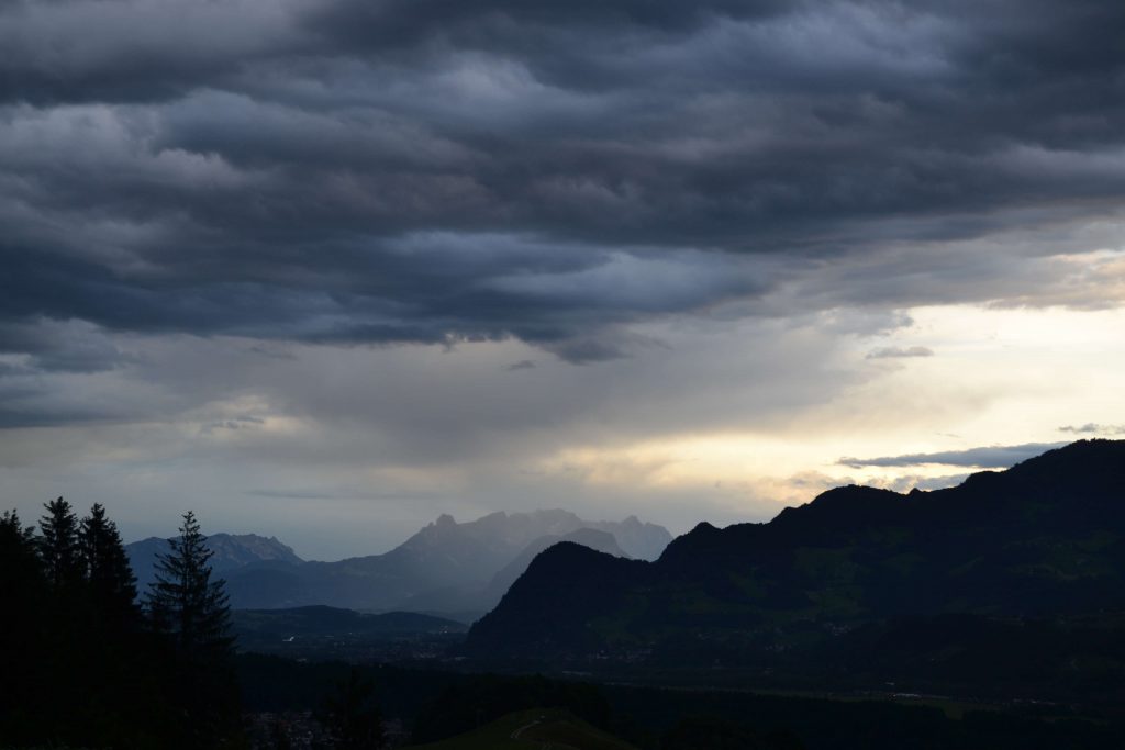 dark sky cloudy mystique stormy austria view photography